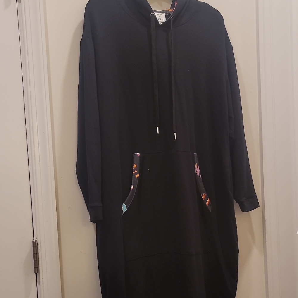Bar III Black Hoodie with Vibrant Accents